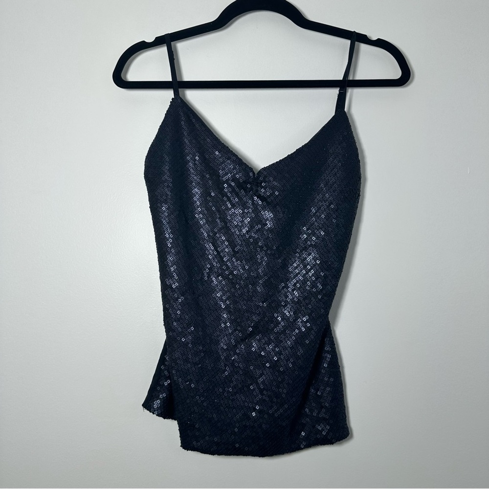 The Limited Women’s Navy Blue Sequined Y2K Camisole Size Medium